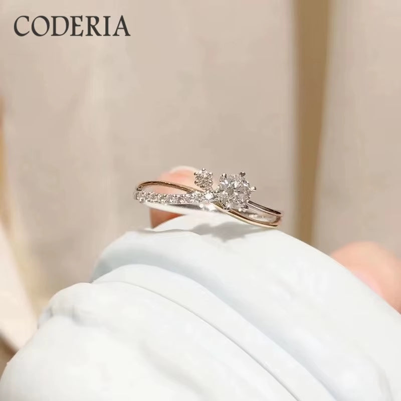 Sterling Silver 0.5 Carat Diamond Moissanite Wedding Rings Women Engagement Jewelry Exquisite Fashion Full Eternity Band Rings