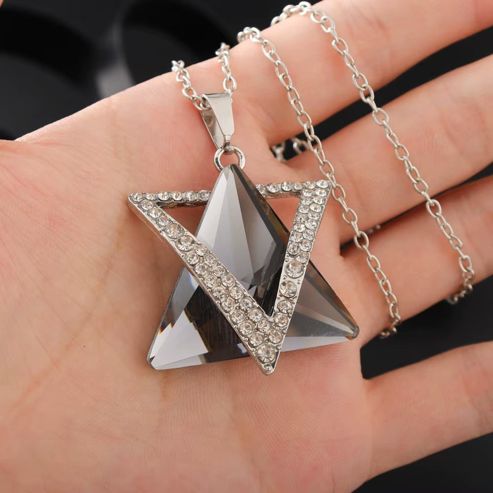 Star of David Inlaid Resin Necklace Pendant for Women Exquisite Fashion Charm Religious Party Jewelry Accessories Necklace