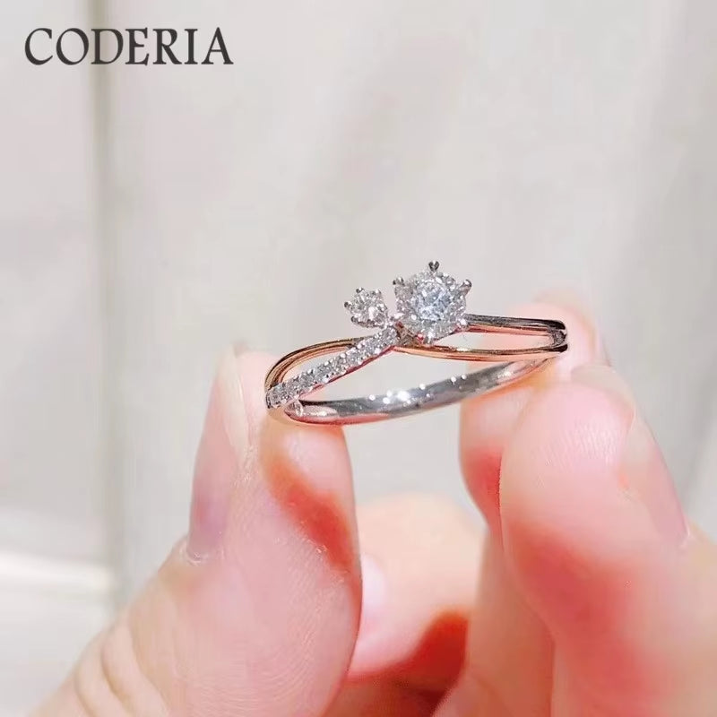 Sterling Silver 0.5 Carat Diamond Moissanite Wedding Rings Women Engagement Jewelry Exquisite Fashion Full Eternity Band Rings
