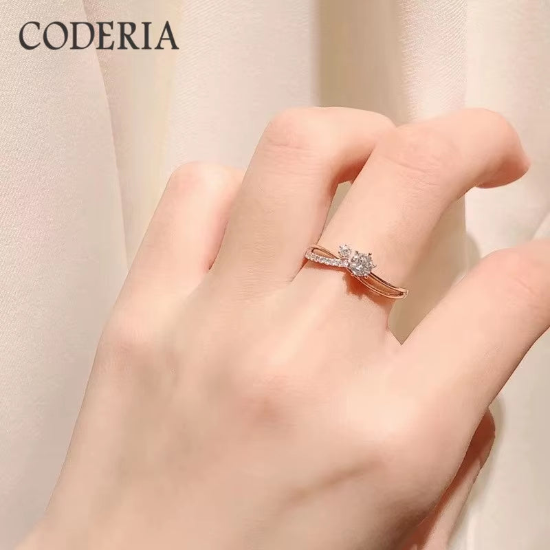 Sterling Silver 0.5 Carat Diamond Moissanite Wedding Rings Women Engagement Jewelry Exquisite Fashion Full Eternity Band Rings