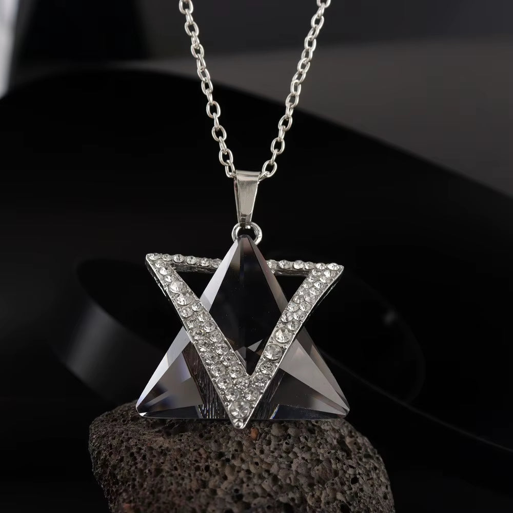 Star of David Inlaid Resin Necklace Pendant for Women Exquisite Fashion Charm Religious Party Jewelry Accessories Necklace