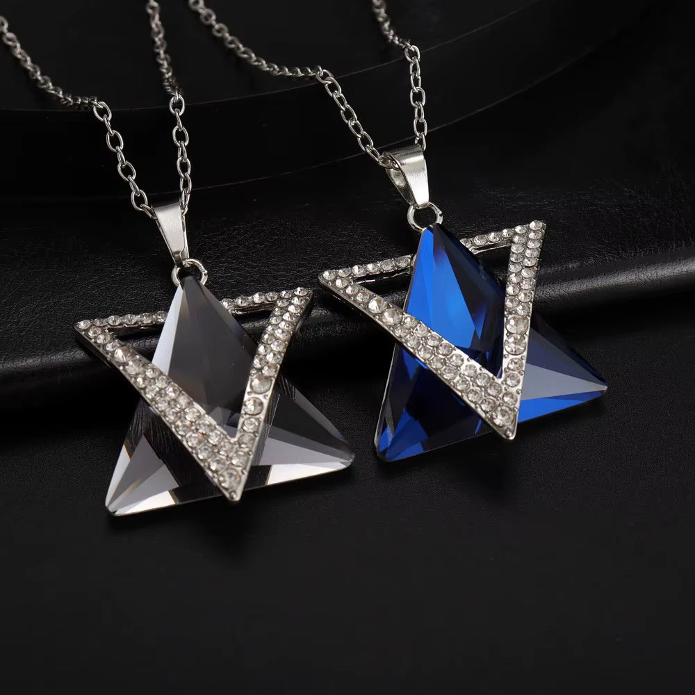Star of David Inlaid Resin Necklace Pendant for Women Exquisite Fashion Charm Religious Party Jewelry Accessories Necklace